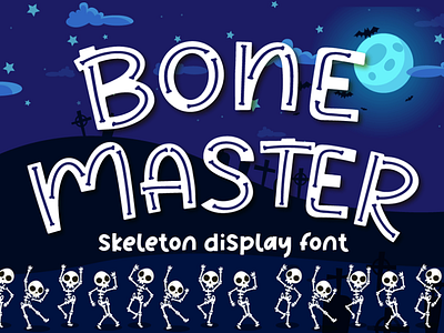 Bone Master - Halloween Font bone design fall font halloween handwritten horror pumpkin silhoutte spider spooky thanksgiving typography web