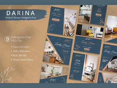 Darina - Interior Design Instagram Post Template business