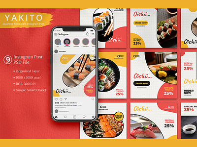 Yakito - Japanese Restaurant Instagram Template business