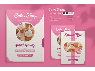 Cake Shop Flyer mockup