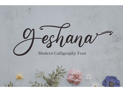 Geshana - Modern Calligraphy Font branding design font handwriting handwritten illustration invitation lettering logo typography ui wedding