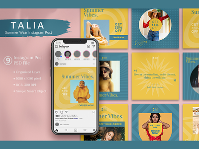 Talia - Summer Wear Instagram Post graphic design story summer
