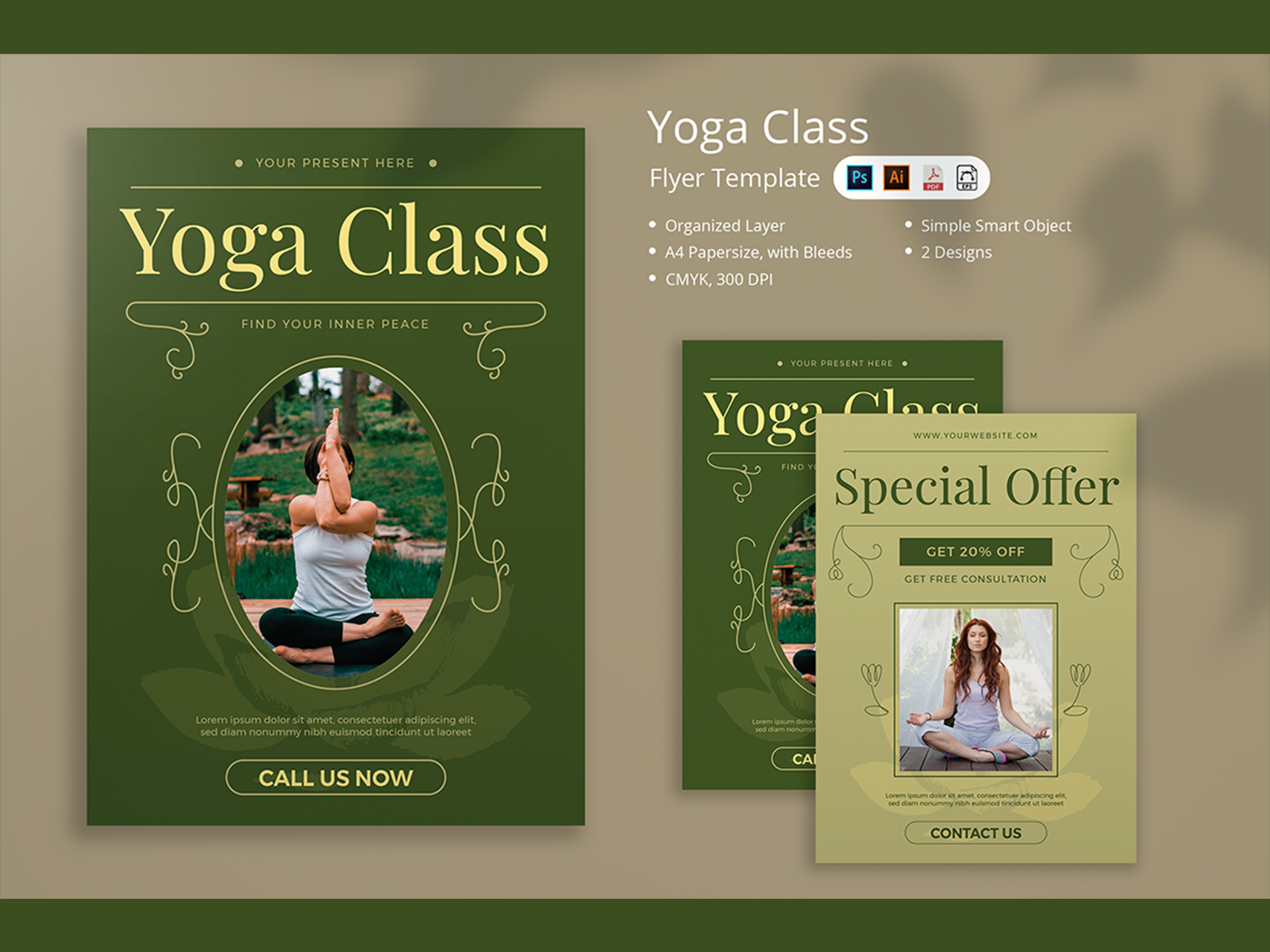 Yoga Class Flyer by Attype Studio on Dribbble