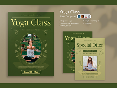 Yoga Class Flyer branding class graphic design logo story yoga