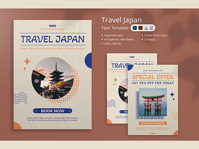 Travel Japan Flyer branding graphic design japan story travel