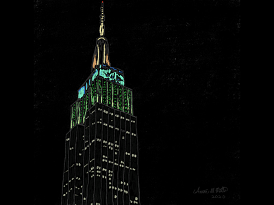 NYC - Empire State Building black dark drawing empire state building night nyc