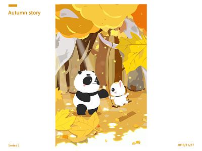 Cat and Panda-Autumn story