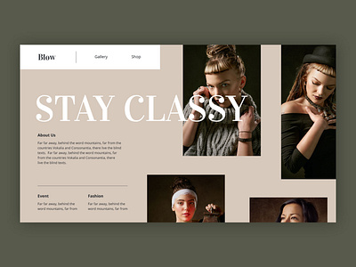 Blow — Hero Section Fashion Website design elegant fashion landing page layouts templates ui ui kit ux website