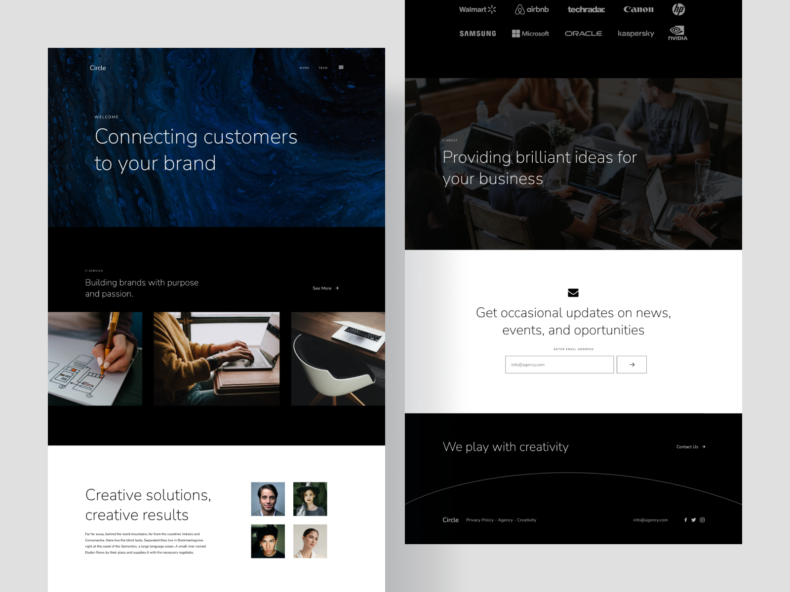 Circle - Agency Landing Page by Wikistudio on Dribbble