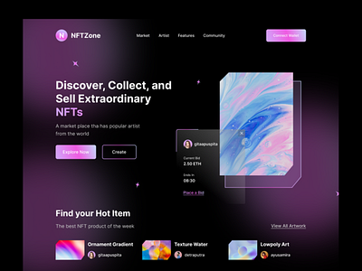 NFTZone - NFT Marketplace Landing Page