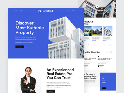 Homeland - Real Estate Website agency apartment architecture home homepage house property real estate real estate website realtor residence sketch ui uidesign uiux web design