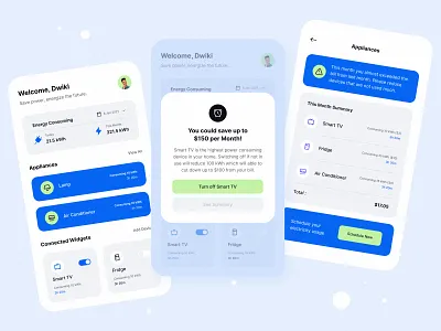 Electricity monitor case study app clean ui consumtion device electric electricity electronic energy usage home app house mobile monitoring smart smart app smarthome uiux