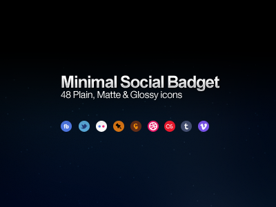 Minimal Social badget Icons icon social ui web