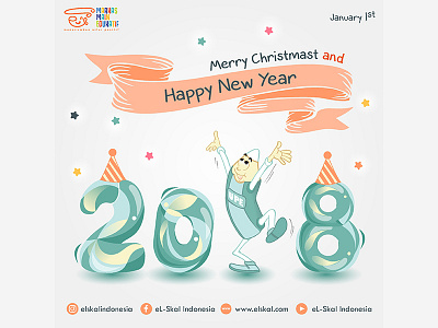 Happy New Year cartoon character kid kids newyear pastel