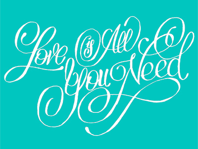 Love Is All You Need lettering hand lettering script letters words illustration