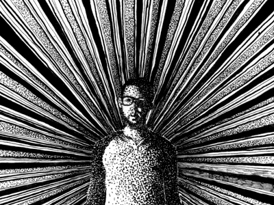 All My Dark illustration drawing ink black white portrait light dark stipple