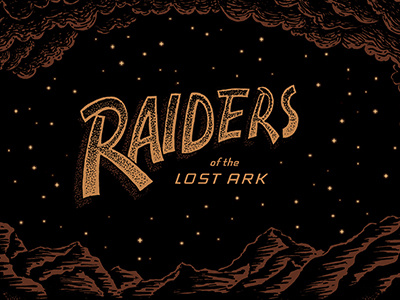 Raiders Poster drawing illustration indiana jones lettering poster