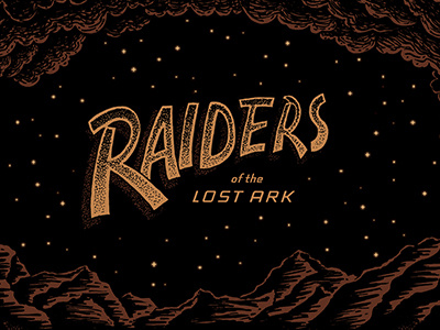 Raiders Poster indiana jones poster lettering drawing illustration