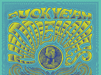 Middle Waves 2017 psychedelic poster lettering drawing illustration
