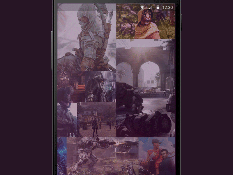 Login and Sign up on one screen. android game gaming material onboarding playerme prototype purple sign signup