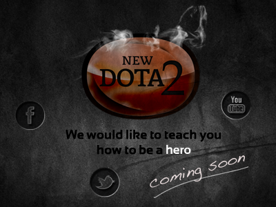 Coming soon dota dota 2 facebook game hero icons message smoke social twitter youtube