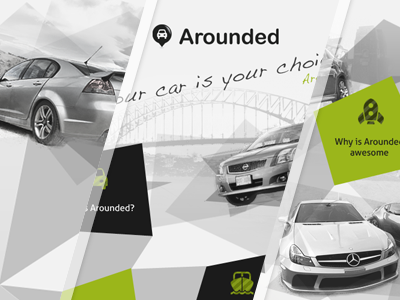 Arounded.com - my work, my dream, my startup ... arounded black car cars green grey logo mercedes spaceship startup stripes web