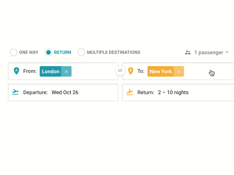 Search for flights with tags.