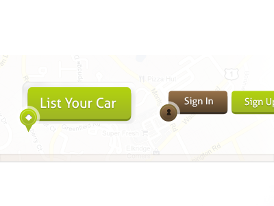 List Your Car brown button green sign sign in sign up submit