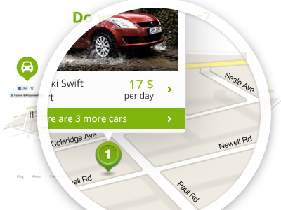 Startup launch page arounded beta car cars coming soon green launch page map pin