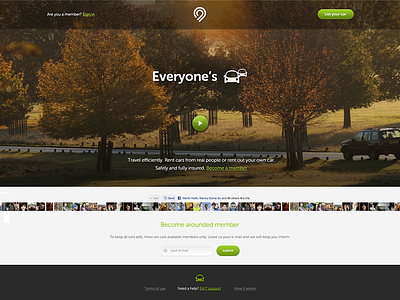 Homepage v17 arounded car car sharing cars carsharing landing play route startup web www