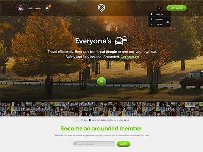 Homepage v17 edited arounded car car sharing cars carsharing landing play route startup web www