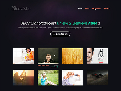 Webdesign for a video agency clean microsite simple star dust stars video web webdesign