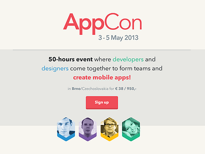 AppCon 2013 website appcon colors conference flat landing meeting sign up web