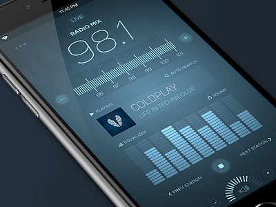 Radio App app flat interface ios mobile radio ui