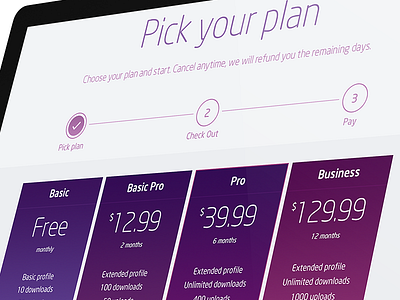 Pricing Plans Page adaptative buy checkout flat landingpage plans pricing page rwd shop shopping cart store website