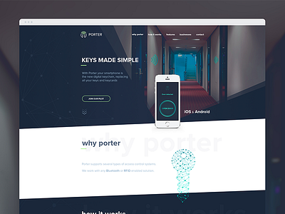 Porter Web page app building access door layout lock page porter product responsive security web wireless