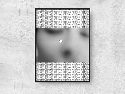 Cry Poster analog photo black white cry freestyle poster poster design vector art