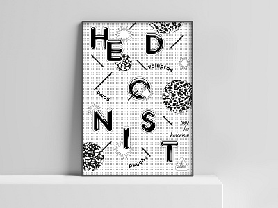 hedonist poster black and white graphic desgin poster typography