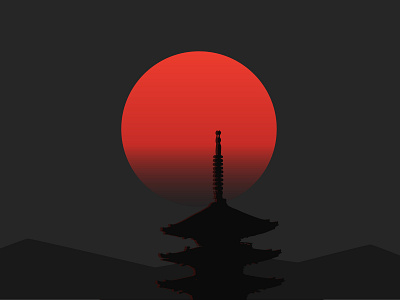 Sunset design illustration illustrator silhouette
