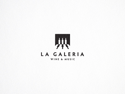 La Galeria dribbble galeria logo logotype music negativespace piano restaurant smart wine