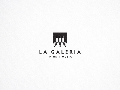 La Galeria dribbble galeria logo logotype music negativespace piano restaurant smart wine