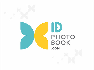 IDPhotobook.com Logo Design brand butterfly logo tosca yellow