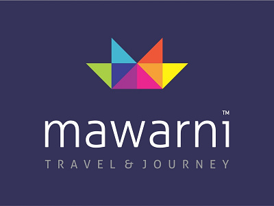 Mawarni Travel & Journey brand brand and identity colorful fold journey logo origami purple rainbow sailing ship shipment simple travel travelling visual