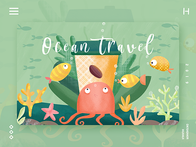 Ocean travel illustration ui ux 插图 插画 设计