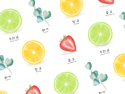 Mori watercolor illustration - fruit series ui 平面 插画 设计
