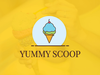 Yummy Scoop Logo creative flat icecream logo logo design logo designer scoop vector webdesign yummy yummy logo yummy scoop