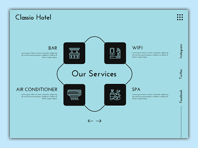 Hotel Service UI amenities banner design design hotel hotel service logo photoshop spa ui uidesign webdesignagency webdesigner website website design wifi