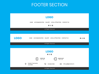 Footer Section - UI Design accommodation footer footer design hotel photoshop ui uidesign ux webdesignagency webdesigner website design