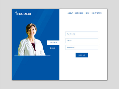 Medical Sign Up Web UI banner design create account logo medical medicine photoshop sign in signup ui uidesign webdesignagency webdesigner website website design