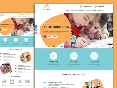 Preschool Website UI banner design branding design kids logo nursery photoshop preschool school toddler uidesign webdesignagency webdesigner website website design